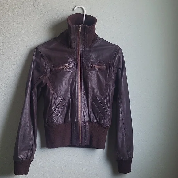 ZAVATTI Women's Brown 100% Genuine Leather Jacket Size M - Picture 9 of 13